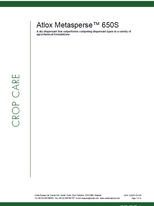 Atlox Metasperse 650S datasheet cover